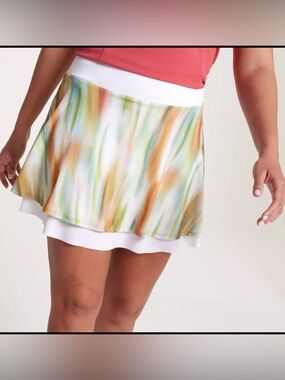 CALIA Women's Double Layer Mesh Golf Skort Multicolored Size Large NWT